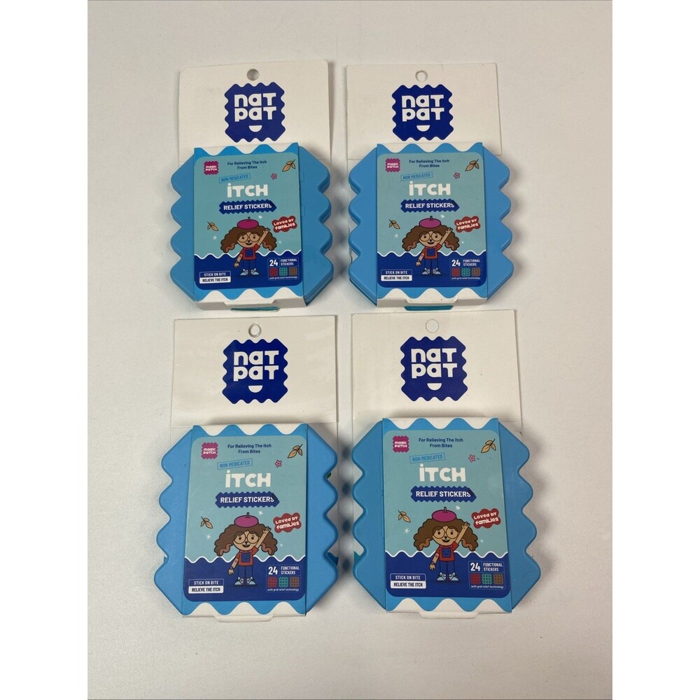 NATPAT Buzz Patch Mosquito Stickers for Kids - Plant Based 24 Stickers - 4 Pack
